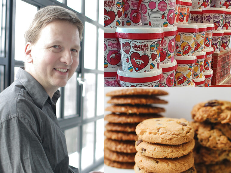 Dave Gallagher has impressed by purchasing four buckets of CookieTime Christmas cookies