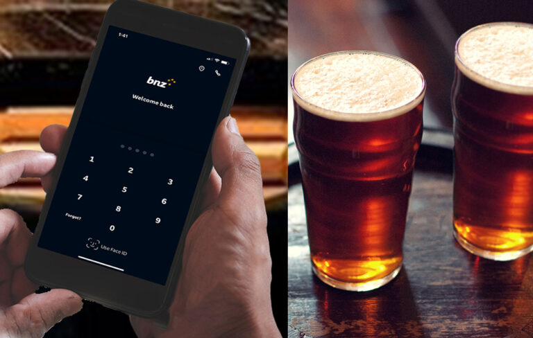 Man transfers $100 before buying two beers.