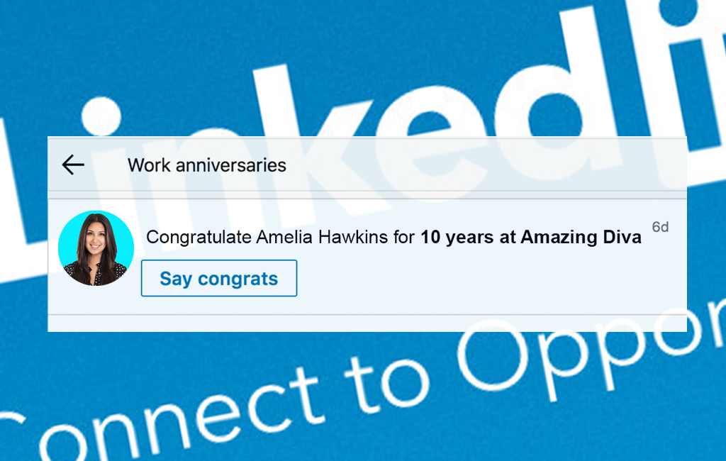 Congratulate Amelia Hawkins for 10 years at Amazing Diva