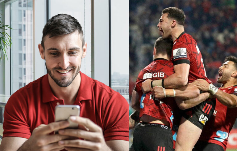 man on phone betting on the crusaders