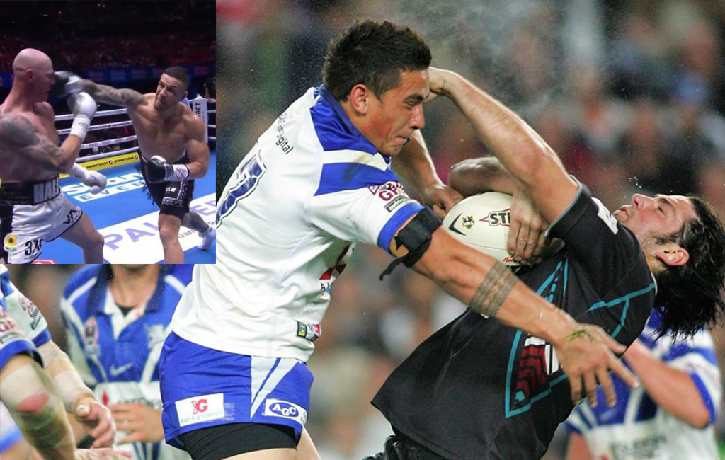 Sonny Bill shoulder charge for the bulldogs