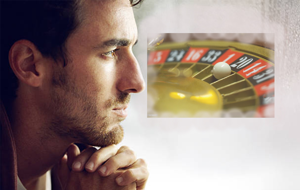 Man thinking about roulette