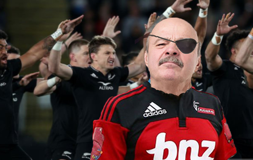 One Eyed cantab with all blacks haka in background