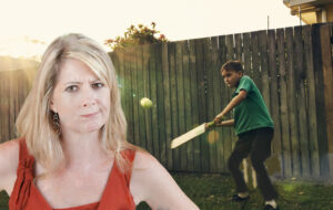 mum annoyed by backyard cricket