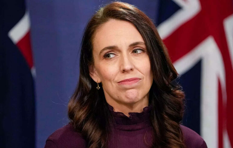 Jacinda Ardern looking suspicious