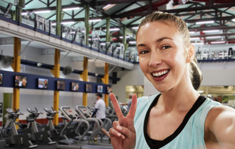 selfie of woman in gym