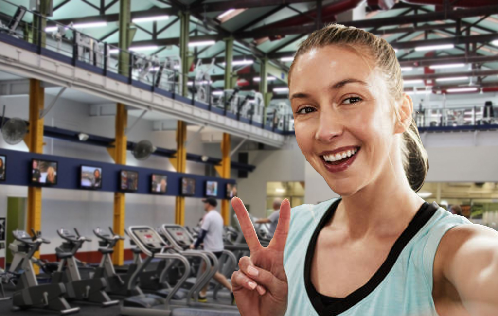 selfie of woman in gym