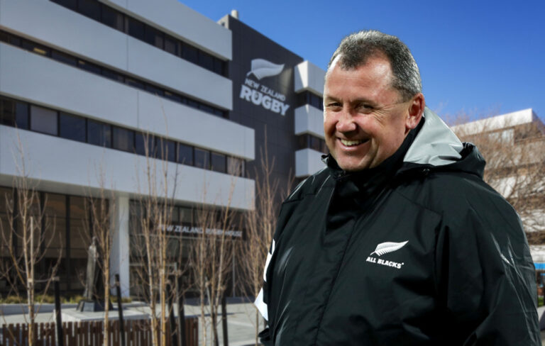 All Black coach Ian Foster outside NZ Rugby HQ