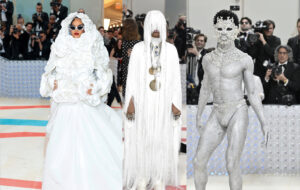 Rihanna, Erykah Badu and Lil Nas X dressed in silly costumes at met gala.