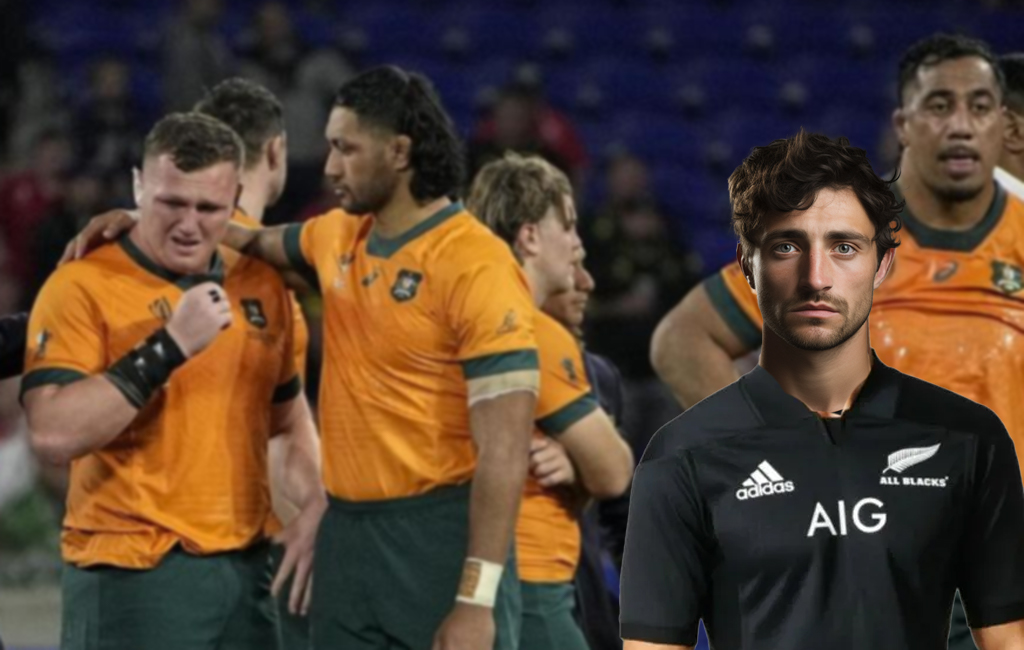 nervous ABs fan with wallabies in background