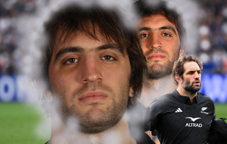Sam Whitelock thinking about the days when he had a monobrow