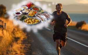man running near lake Taupo thinking about all the food he ate at christmas