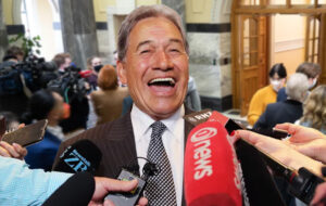winston peters laughing at journalists
