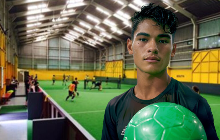 indoor football player at wellington indoor sports