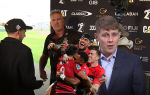 crusaders coach calling thomas mead a c*** with crusaders celebrating in foreground