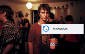 man with beer at party in 2009