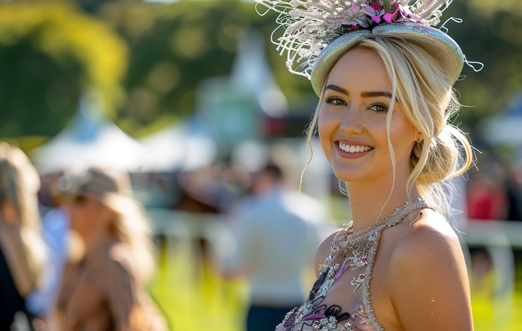 woman posing at races