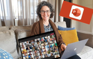 woman on laptop on couch