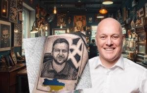 zelenskyy tattoo with pic of christopher luxon in tattoo parlour