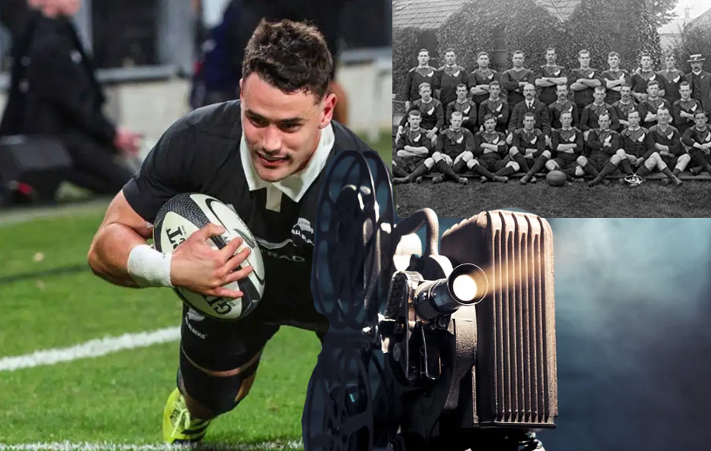 Will Jordan scoring try and old fashioned projector with 1905 All Blacks