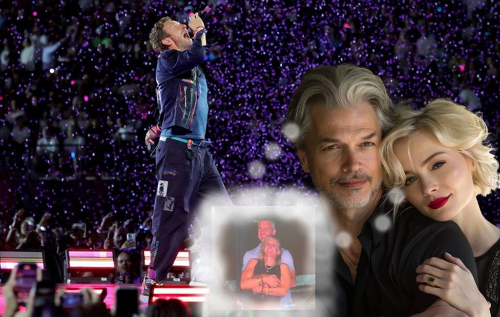 couple at coldplay concert thinking about the kiss cam