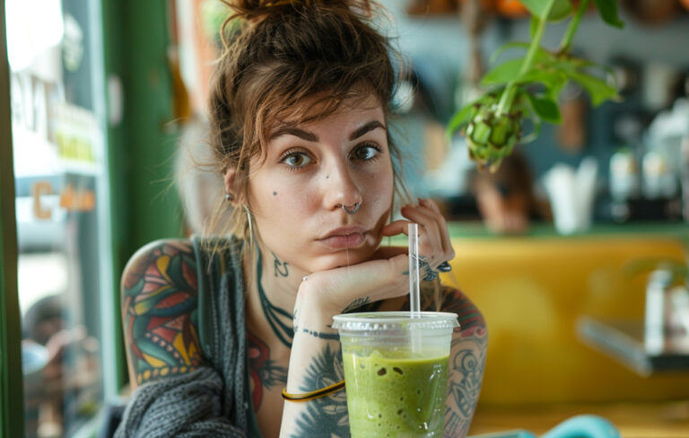 woman with smoothie