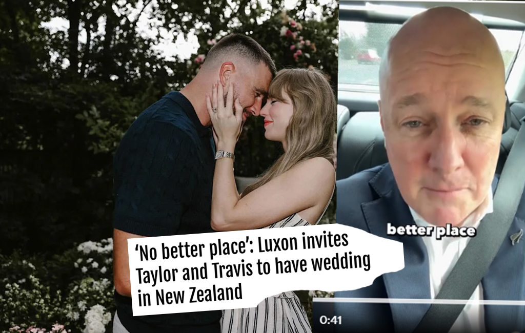 Luxon video screenshot of him congratulating taylor swift.