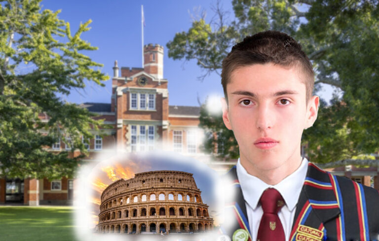 king's college student thinking of rome.