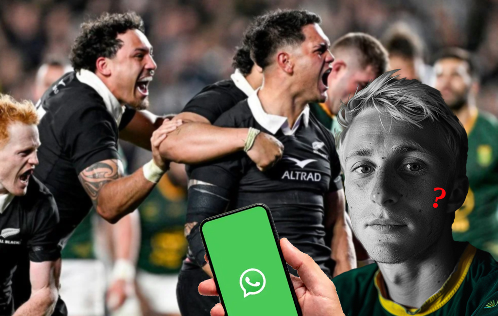 all blacks celebrating and question mark hanging over south african mate