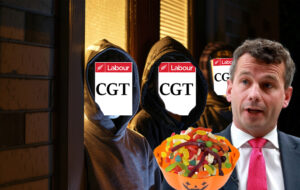 David Seymour confronted by trick or treaters dressed as the capital gains tax.