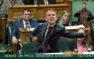 hipkins doing haka in parliament