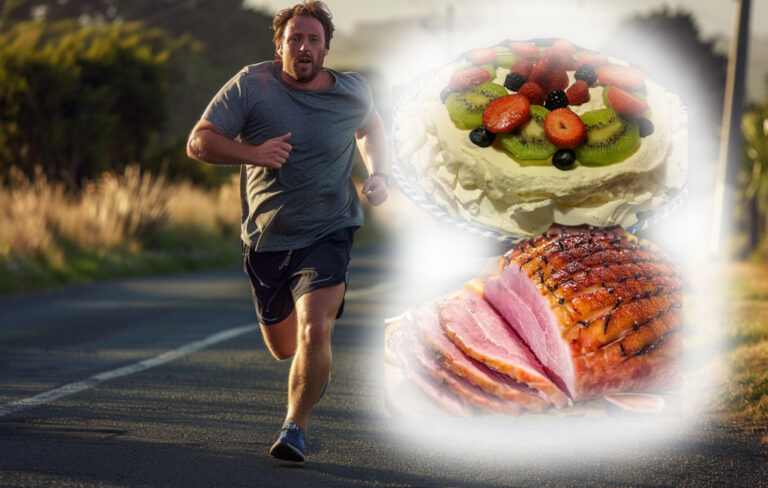 man out running thinking about xmas food