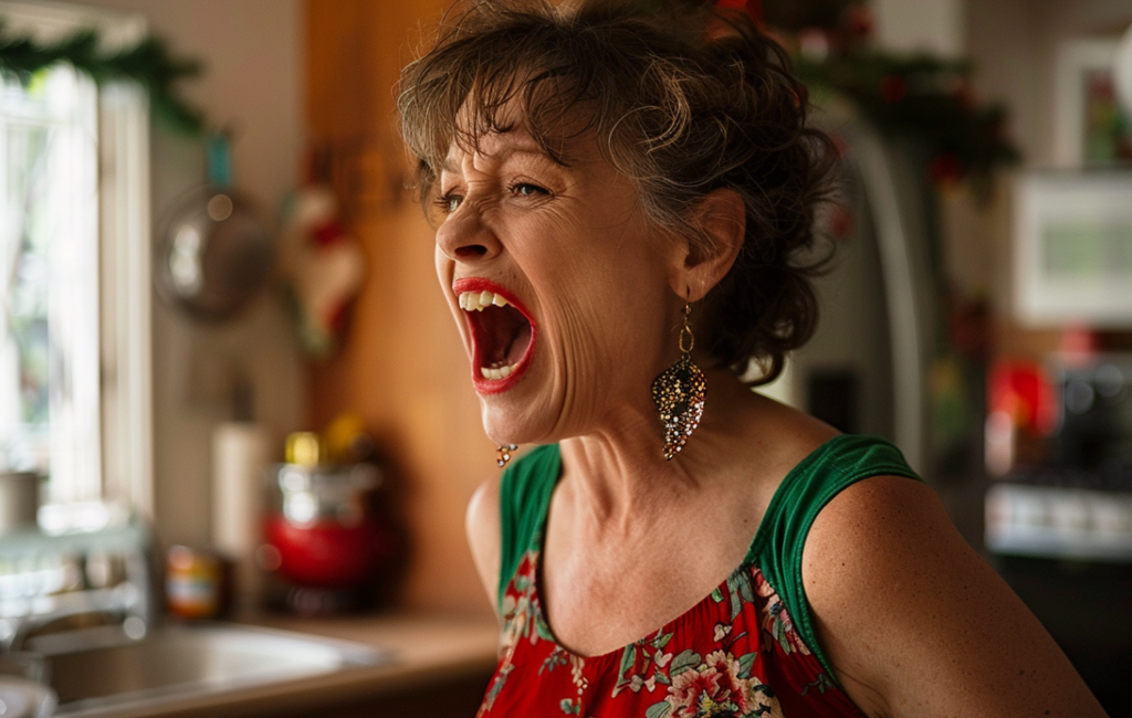 mum screaming at christmas