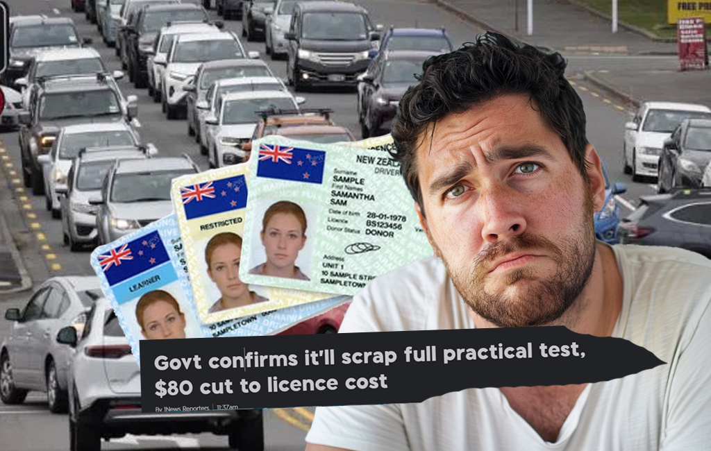 man in traffic with drivers licences