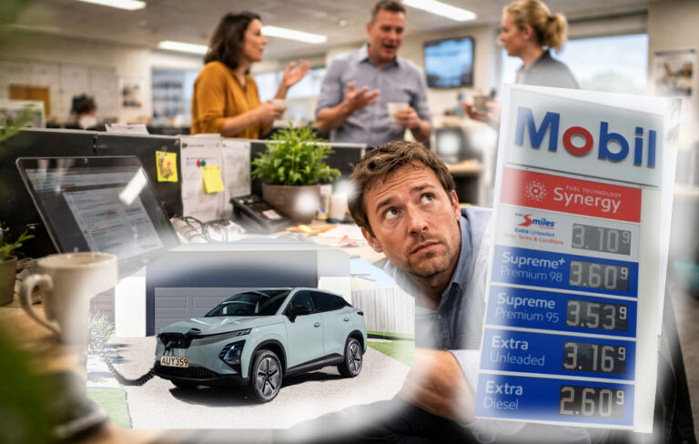 man hiding under desk in office