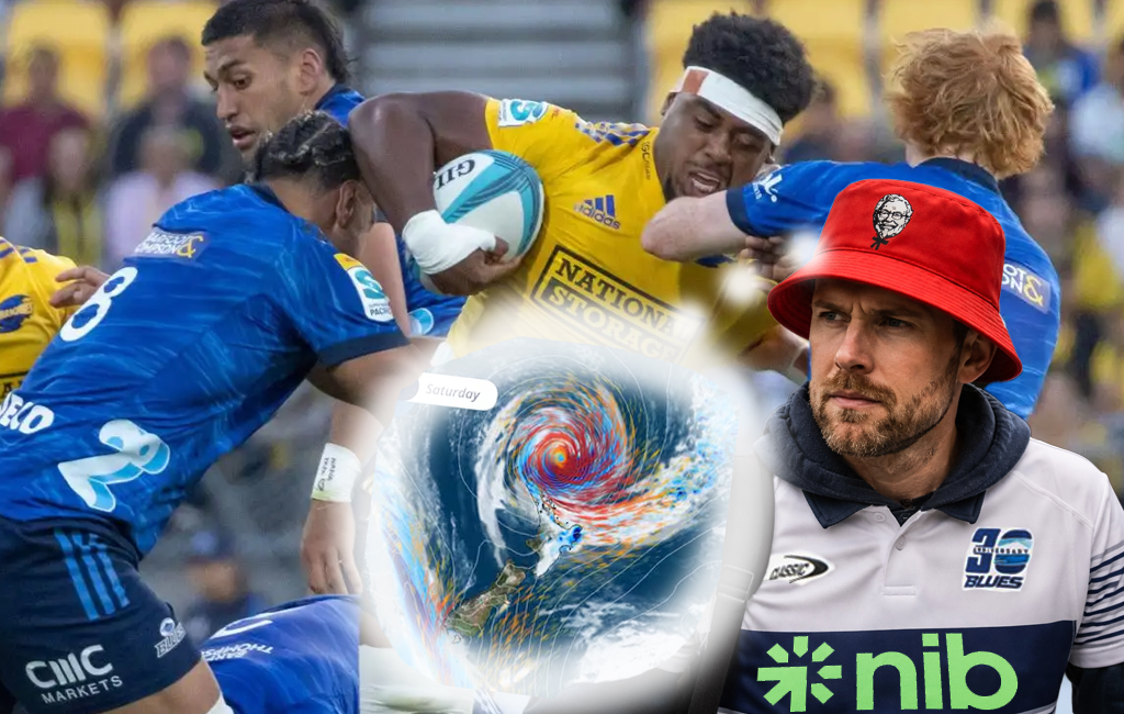 blues fan thinking about cyclone at hurricanes game.