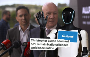 robot in front of luxon