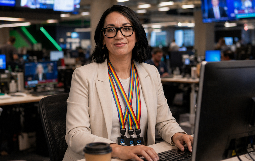 maiki sherman with three rainbow lanyards