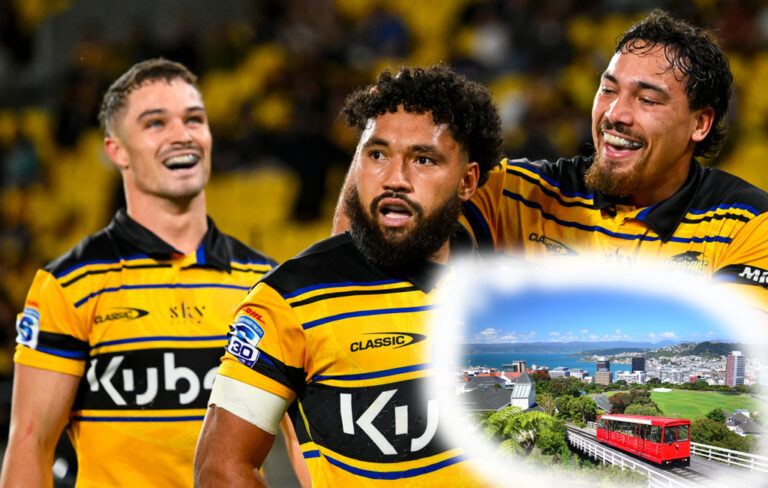 Hurricanes players celebrate with cable car in bubble