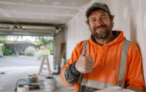 plasterer in garage